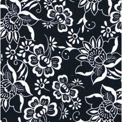 Hvide blomster p sort