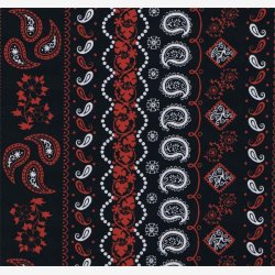 Rd/hvide borter p sort