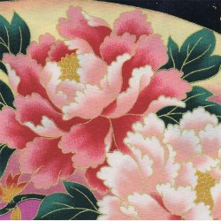 Gheisha og blomster p sort