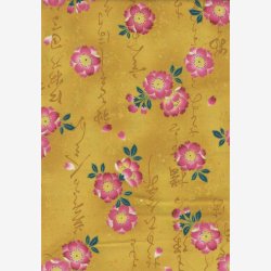 Pink blomster p gylden