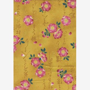 Pink blomster p gylden