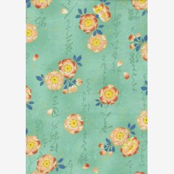 Pink blomster p lys turkis