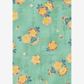 Pink blomster p lys turkis