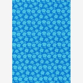 Stiliserede lys bl blomster p turkis