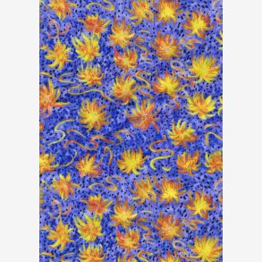 Gul/orange blomster p lys bllilla