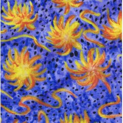 Gul/orange blomster p lys bllilla