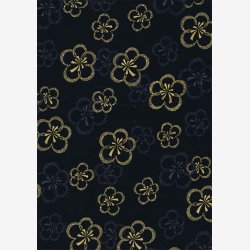 Stiliserede blomster p sort