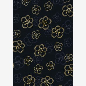 Stiliserede blomster p sort