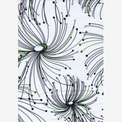 Sort/gr/grn fantasimnster p hvid