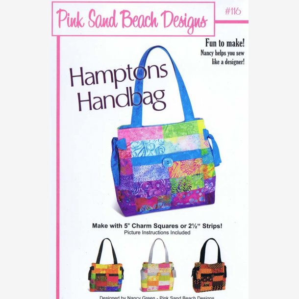 Hamptons handbag - taskemønster - mønstre Kirstens Quiltshop - patchwork, stof og bøger