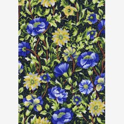 Sm fantasiblomster - bl/gul