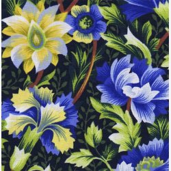 Sm fantasiblomster - bl/gul