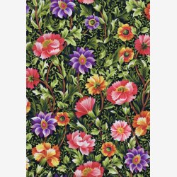 Sm fantasiblomster - lilla/rd/orange