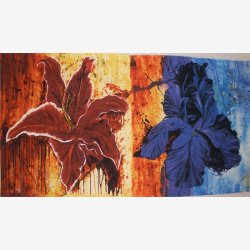 Panel med iris og lilje