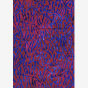 Rd/cyklamen batik med bl