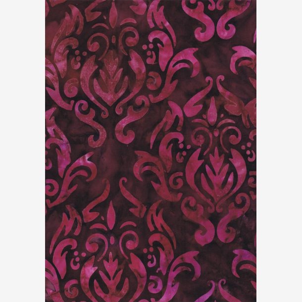 Rdviolet batik med damaskmnster