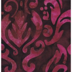 Rdviolet batik med damaskmnster