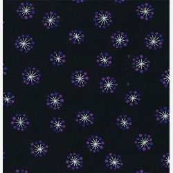 Lilla prikker og hvide stjerner p sort