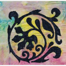 Midnatsbl motiver til bort (batik)