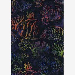 Multifarvede fisk p midnatsbl 