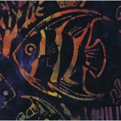 Multifarvede fisk p midnatsbl 