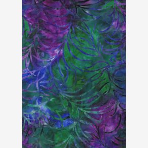 Multifarvet batik med bladmnster