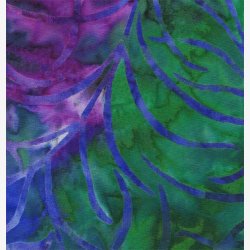 Multifarvet batik med bladmnster