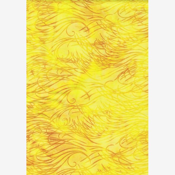 Gul batik med gyldne bølger