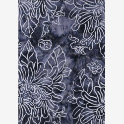 Hvide fantasiblomster p gr (batik)