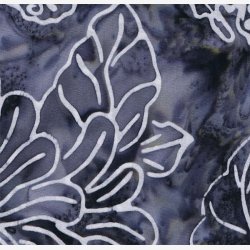 Hvide fantasiblomster p gr (batik)