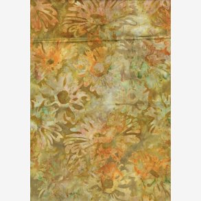 Lys oliven med blomster (batik)
