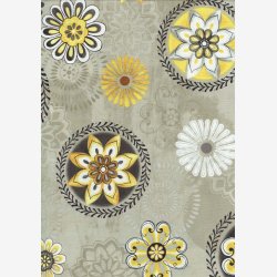 Blomstermedaljoner p lys grbrun