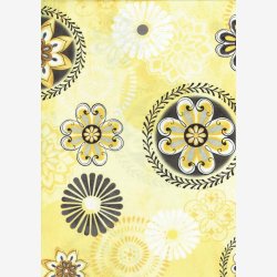 Blomstermedaljoner p lys gul