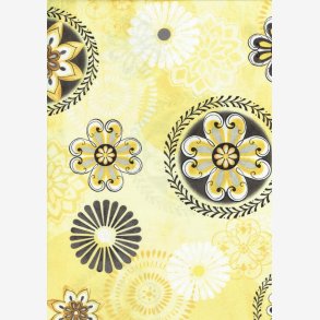 Blomstermedaljoner p lys gul