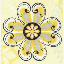 Blomstermedaljoner p lys gul