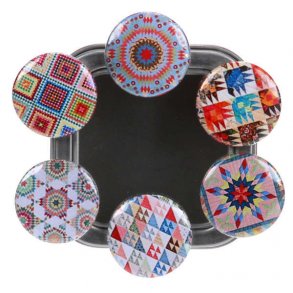 6 Kleskabsmagneter med quilte-motiver