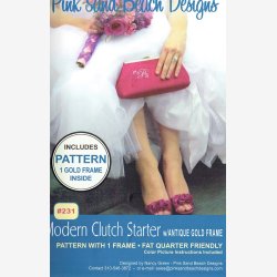 Modern Clutch - mnster og lukketj (mat guld)