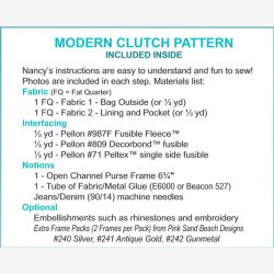 Modern Clutch - mnster og lukketj (mat guld)