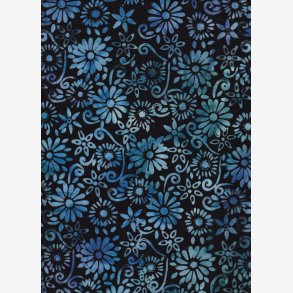 Day Dream - sort batik med bl blomster