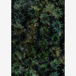 Mrk (gr)grn batik med grnt 'fyrvrkeri'