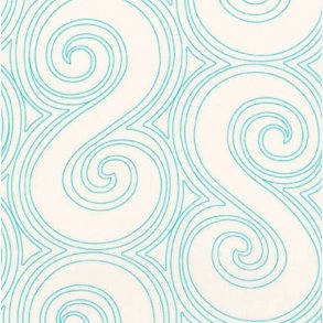 Logoon - Lysgrnne spiraler p hvid - bred