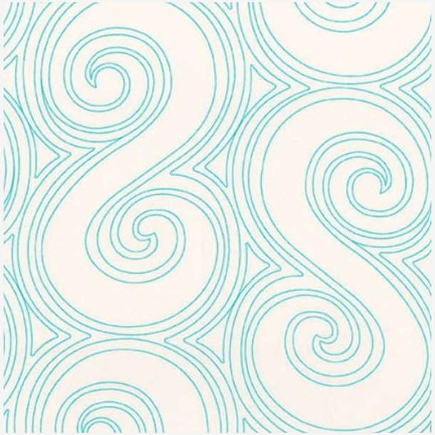 Logoon - Lysgrnne spiraler p hvid - bred