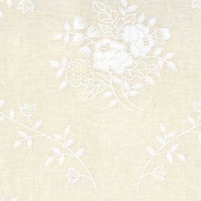 Hvide blomster p cremefarvet baggrund - bred