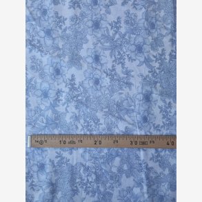 Blomster og blade p lysebl - bred