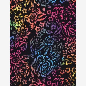 Multifarvet batik - ca. 265 cm bred