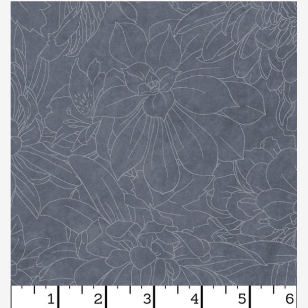 Fine Line Floral - gr� (270 cm bred)