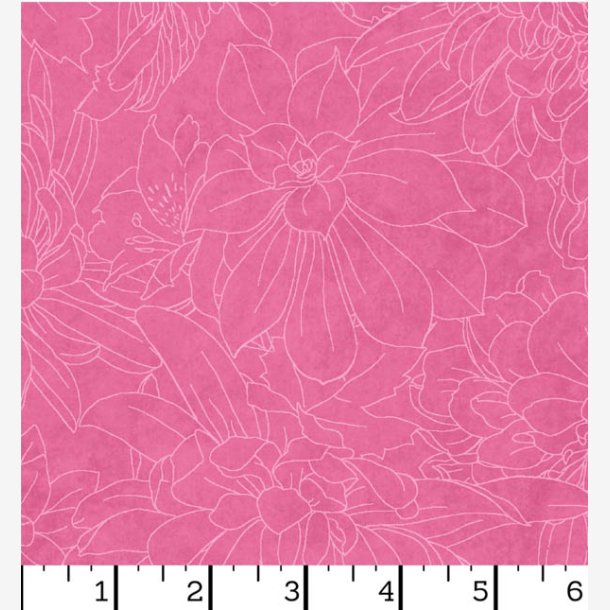 Fine Line Floral - pink (270 cm bred)