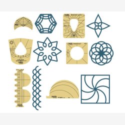 Sampler st med 6 skabeloner til maskinquiltning