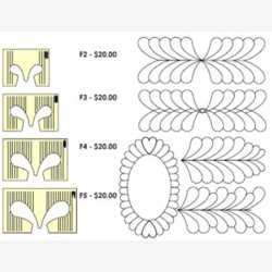 Spin-E-Fex fjer template set - 4 skabeloner