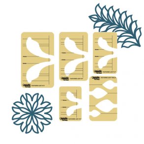 Feathered Leaf Set of 5 templates